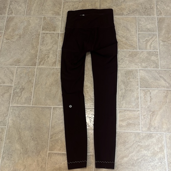 Lululemon dark burgundy tights size 4 - Picture 7 of 12